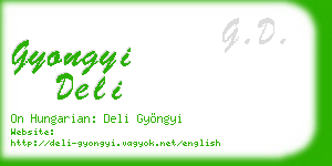 gyongyi deli business card